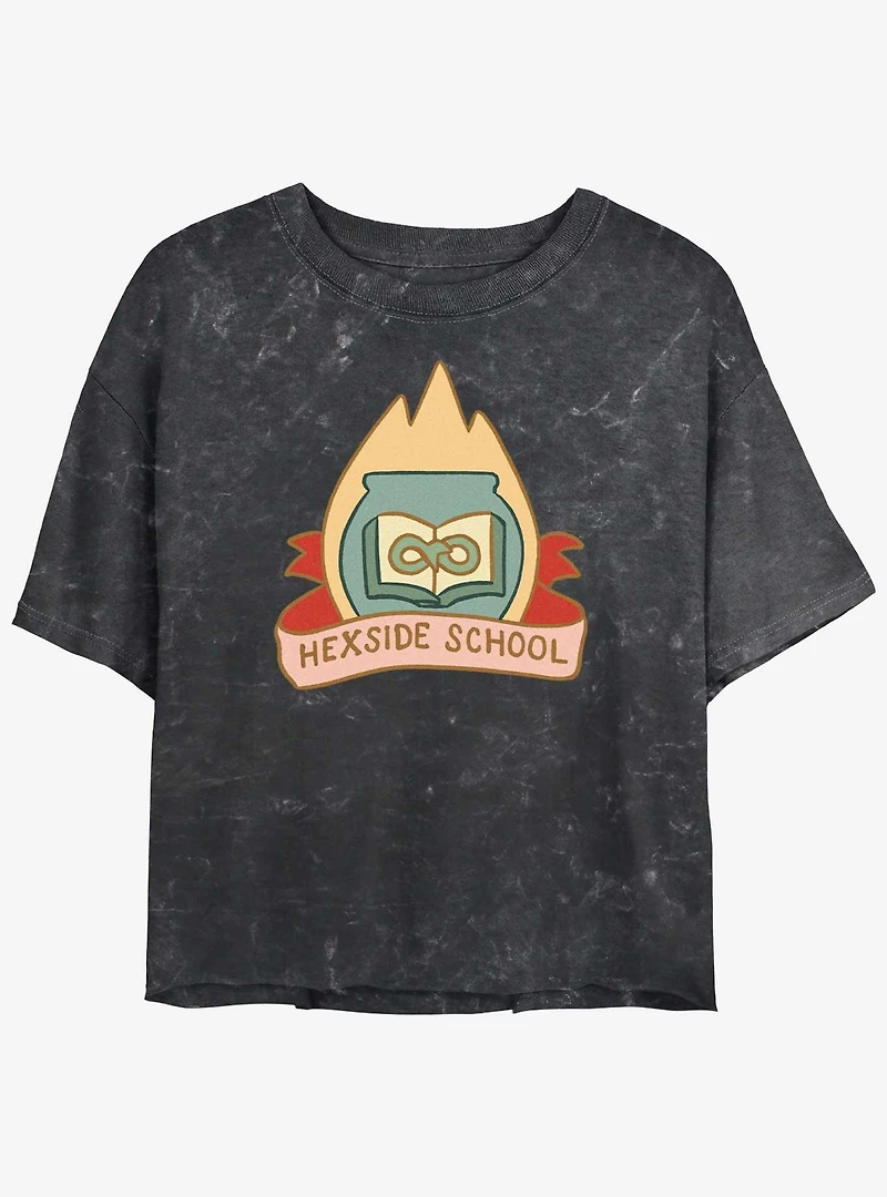 Disney The Owl House Hexside School Logo Mineral Wash Girls Crop T-Shirt