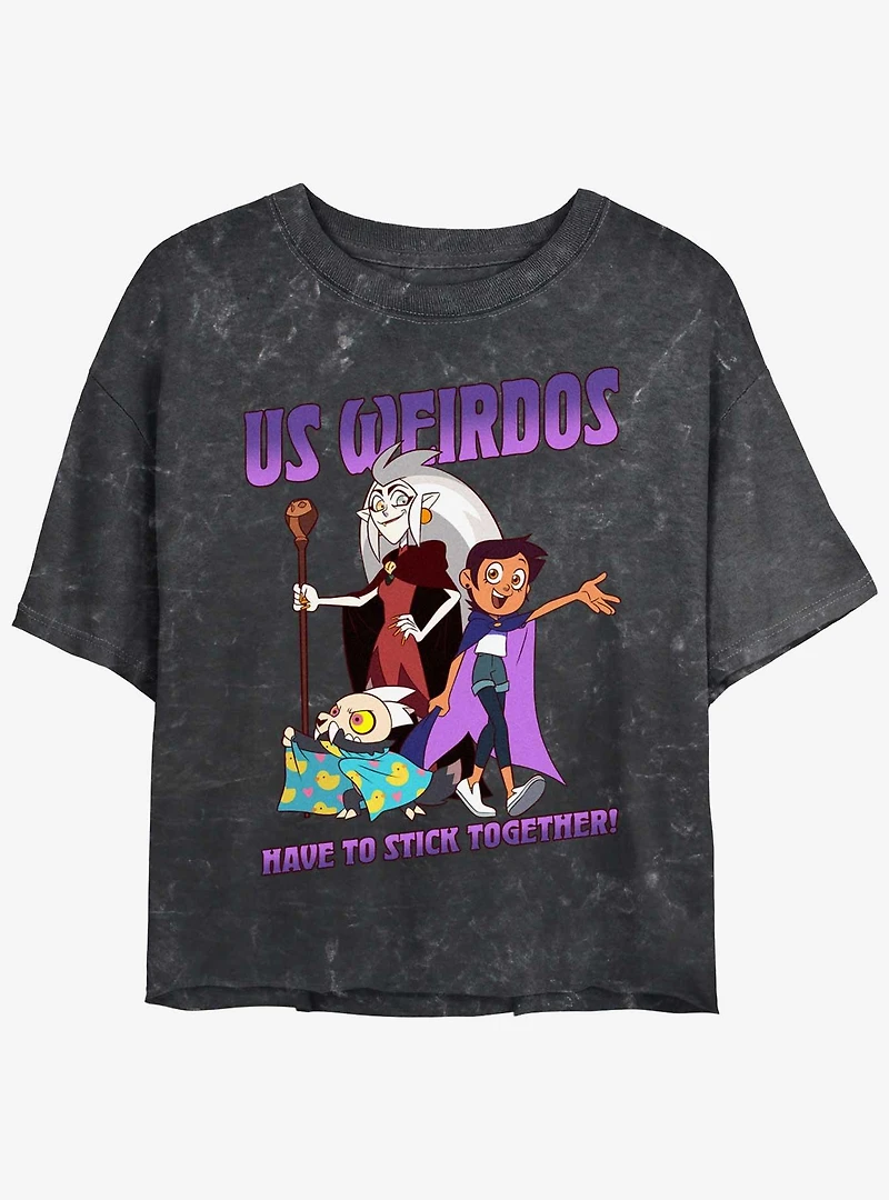 Disney The Owl House Weirdos Unite Mineral Wash Girls Crop T-Shirt