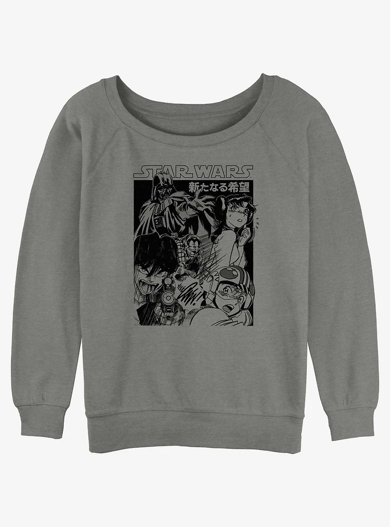 Star Wars Anime Style Galactic Heroes Poster Slouchy Sweatshirt
