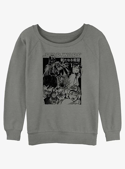 Star Wars Anime Style Galactic Heroes Poster Slouchy Sweatshirt