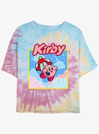 Kirby Starry Parasol Tie-Dye Womens Crop T-Shirt
