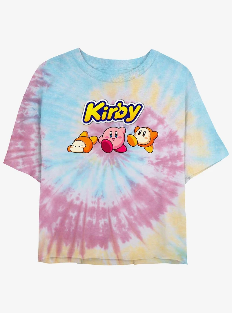 Kirby Waddle Dee Logo Tie-Dye Womens Crop T-Shirt