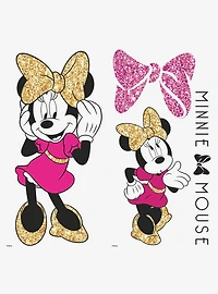 Disney Minnie Mouse Peel And Stick Wall Decals With Glitter