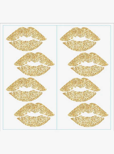 Lip Peel And Stick Wall Decals With Glitter