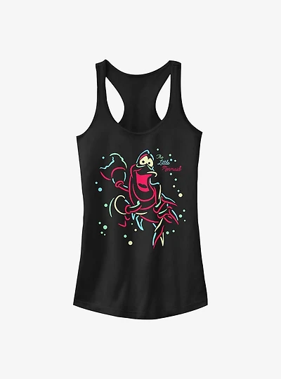 Disney The Little Mermaid Neon Sebastian Girls Tank