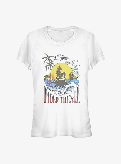 Disney The Little Mermaid Sunset Poster Girls T-Shirt