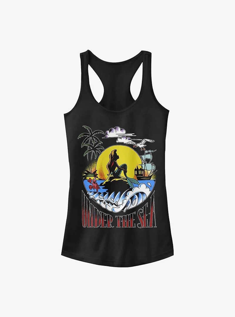 Disney The Little Mermaid Under Sea Sunset Poster Girls Tank