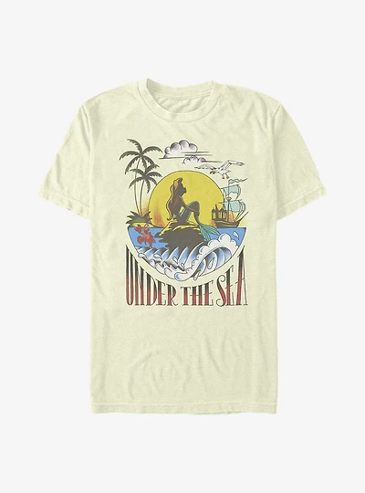 Disney The Little Mermaid Sunset Poster T-Shirt