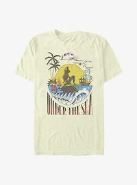 Disney The Little Mermaid Sunset Poster T-Shirt