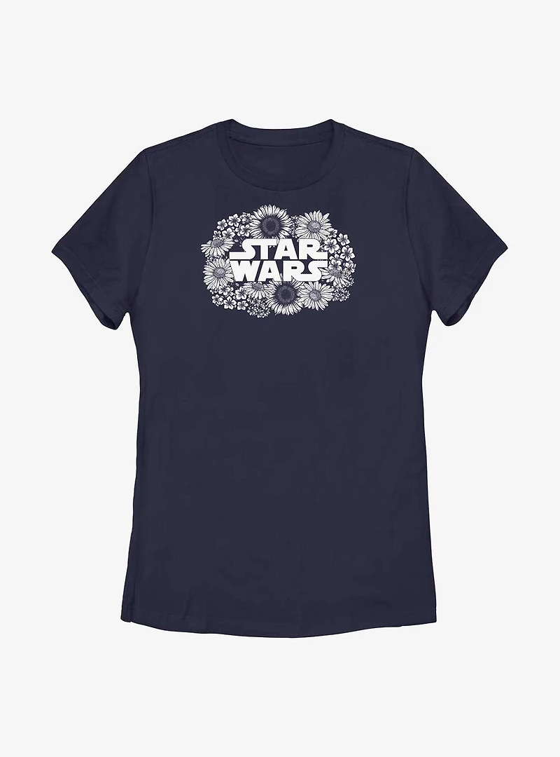 Star Wars Flowers Logo Womens T-Shirt