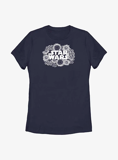Star Wars Flowers Logo Womens T-Shirt
