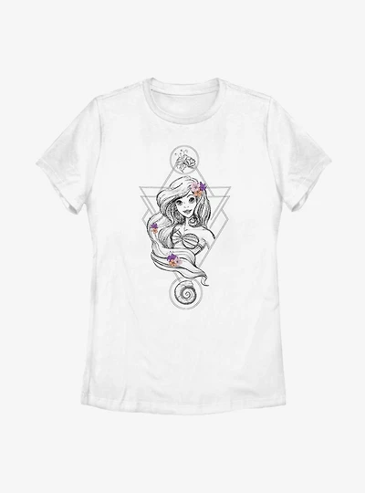 Disney The Little Mermaid Boho Ariel Womens T-Shirt