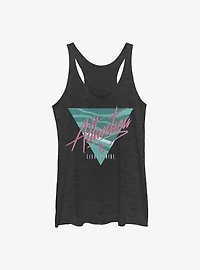 Disney The Little Mermaid Retro Atlantica 89 Logo Womens Tank Top