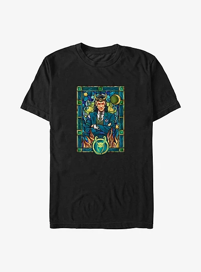 Marvel Loki Stained Glass Big & Tall T-Shirt