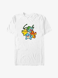 Pokemon Classic Group Pikachu, Squirtle, Bulbasaur, and Charmander Big & Tall T-Shirt