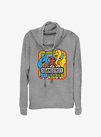 Sesame Street Rainbow Box Cowl Neck Long-Sleeve Top