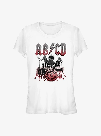 Sesame Street Cookie Monster Rock Drummer Girls T-Shirt