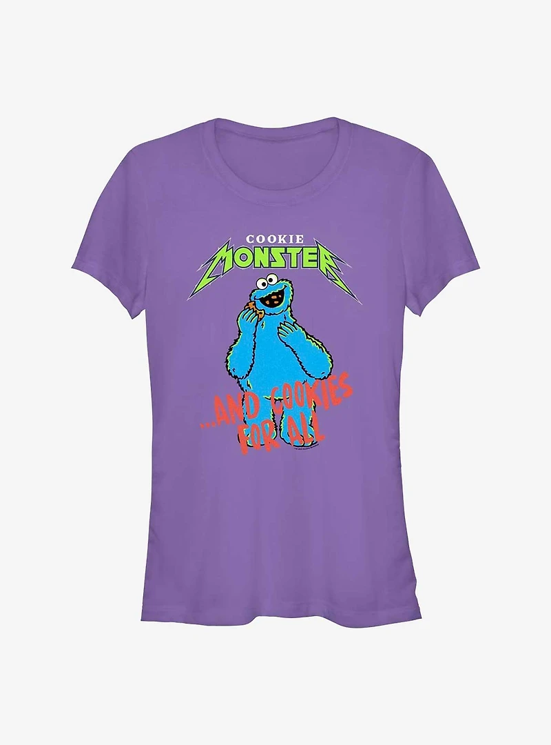 Sesame Street Cookie Monster And Cookies For All Girls T-Shirt