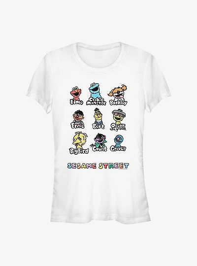 Sesame Street Puppet Line Up Girls T-Shirt