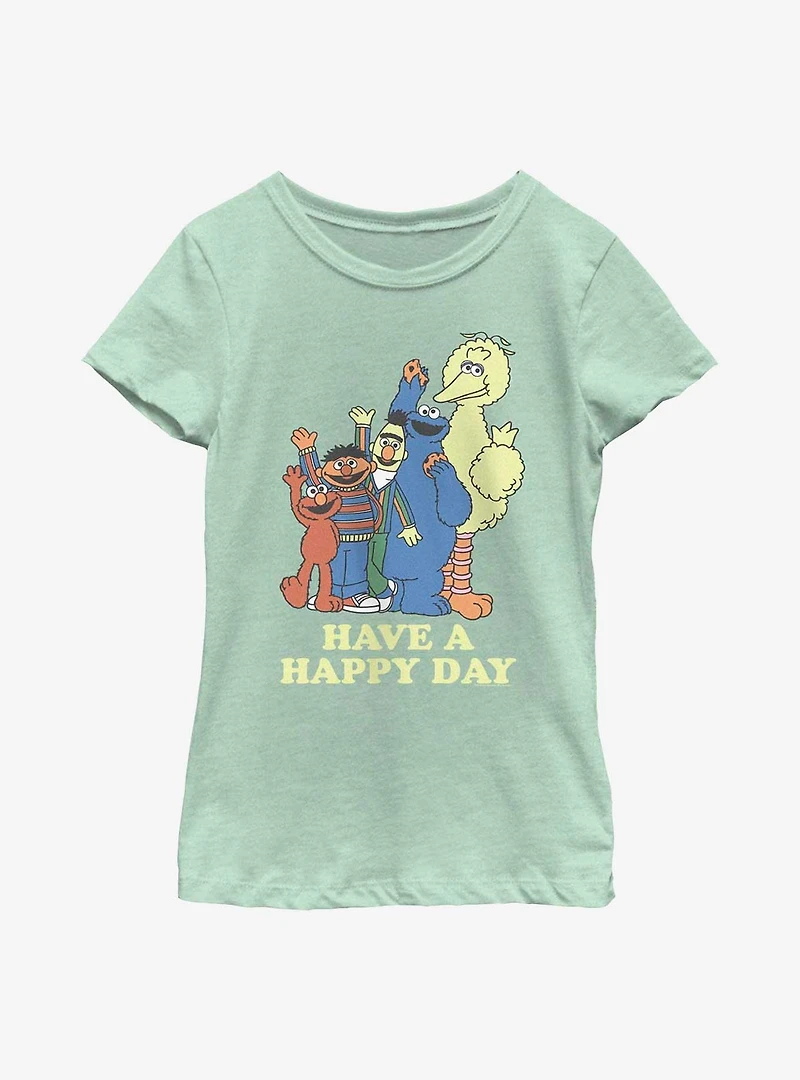 Sesame Street Have A Happy Day Youth Girls T-Shirt