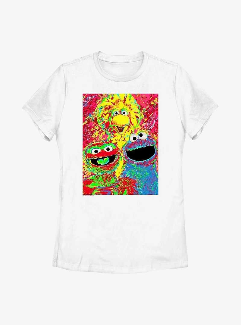 Sesame Street Big Bird, Oscar, and Cookie Monster Poster Womens T-Shirt