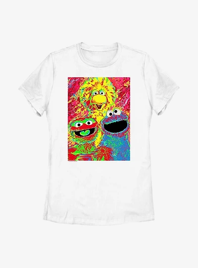 Sesame Street Big Bird, Oscar, and Cookie Monster Poster Womens T-Shirt