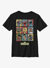Sesame Street Puppets Grid Youth T-Shirt