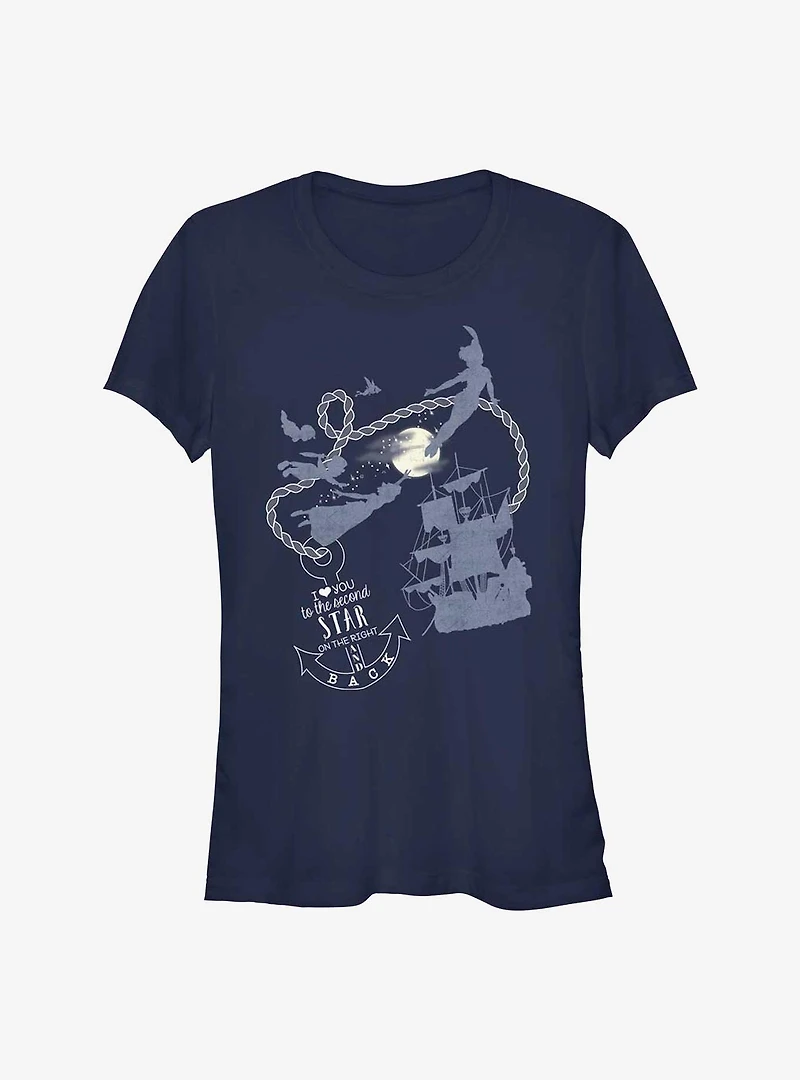 Disney Peter Pan To The Second Star And Back Girls T-Shirt
