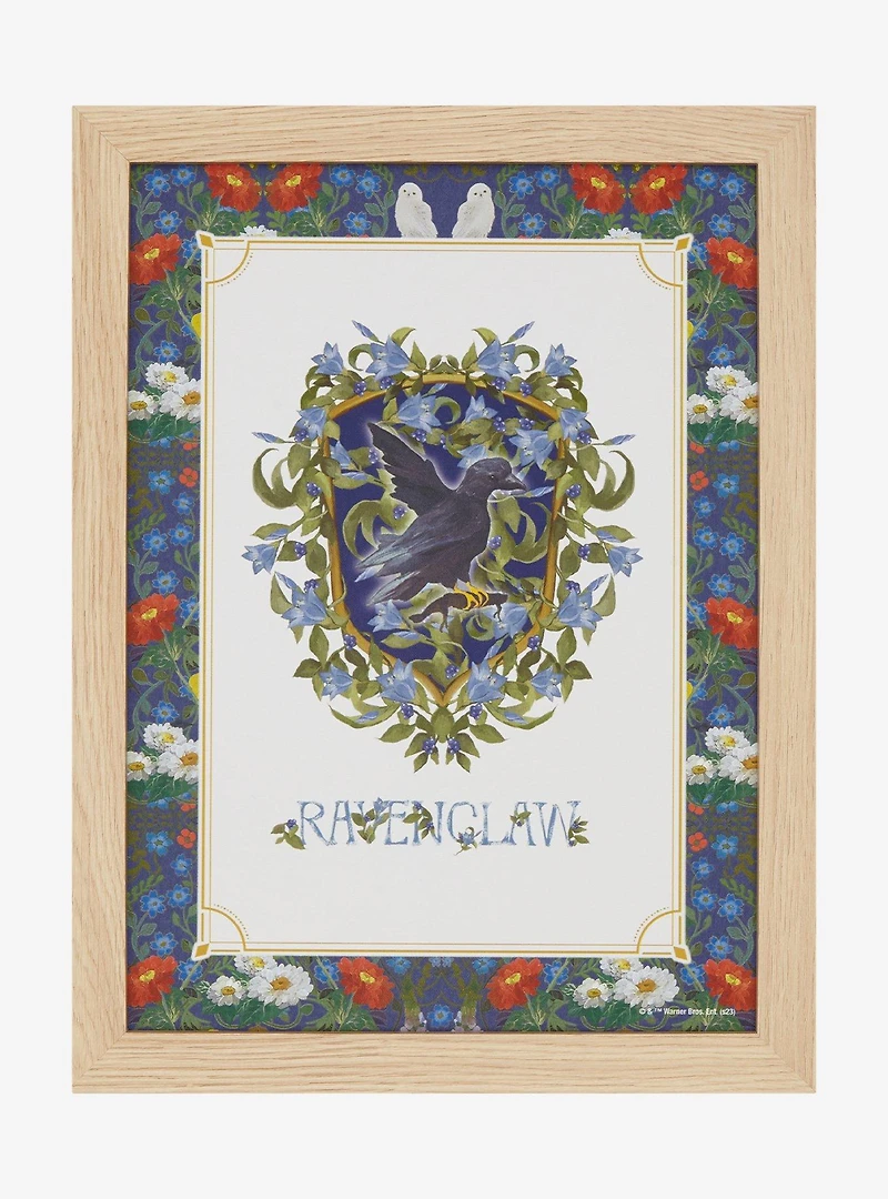 Harry Potter Floral Ravenclaw Crest Wooden Wall Art