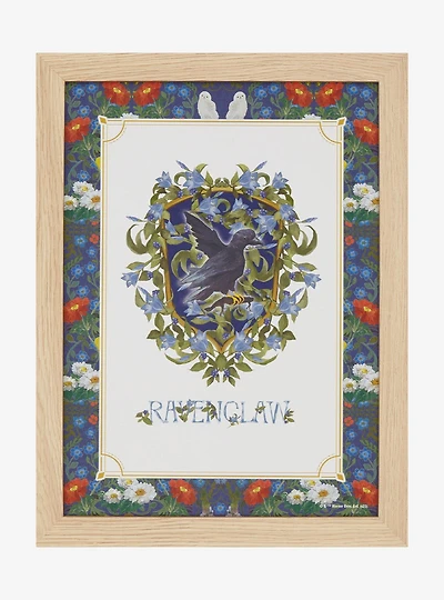 Harry Potter Floral Ravenclaw Crest Wooden Wall Art