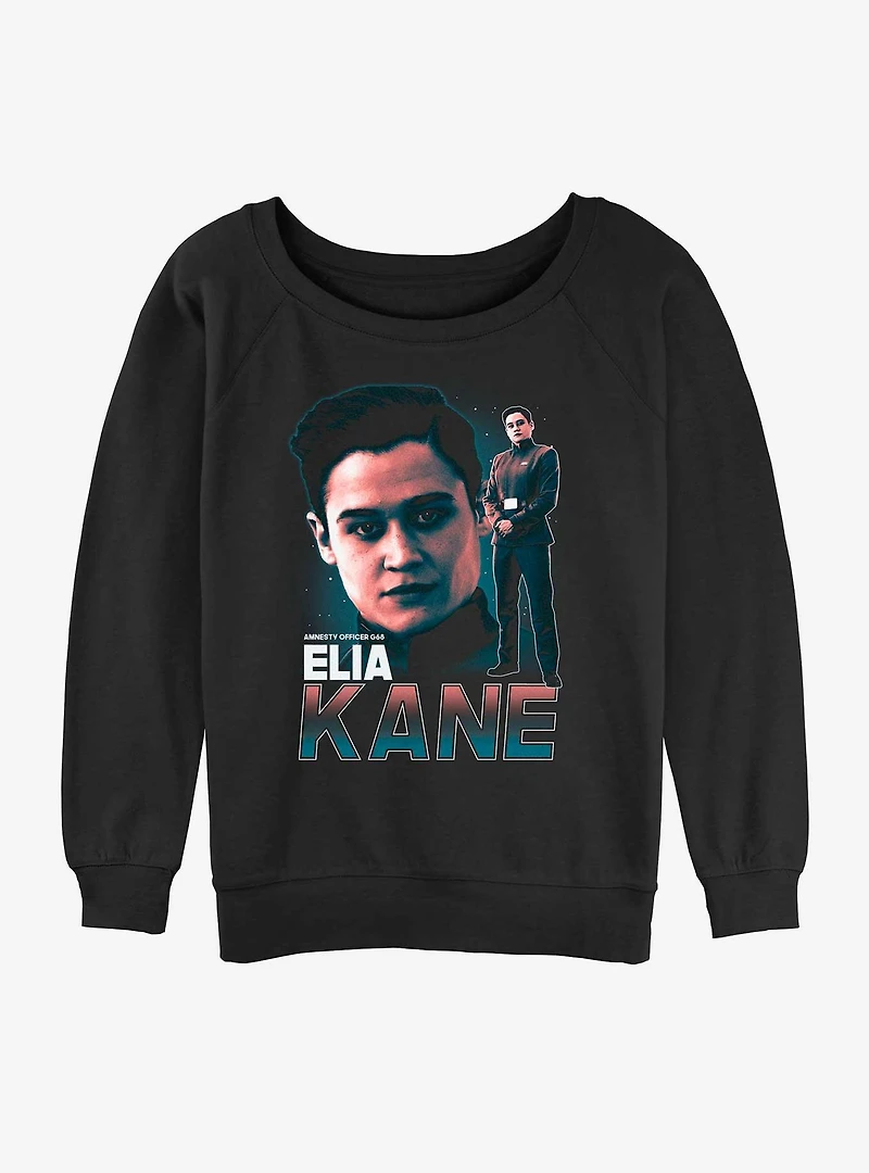 Star Wars The Mandalorian Amnesty Officer Elia Kane Womens Slouchy Sweatshirt