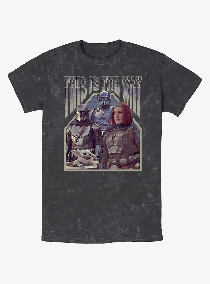 Star Wars The Mandalorian Squad Din Djarin Grogu Paz Vizsla & Bo-Katan Mineral Wash T-Shirt Hot Topic Web Exclusive