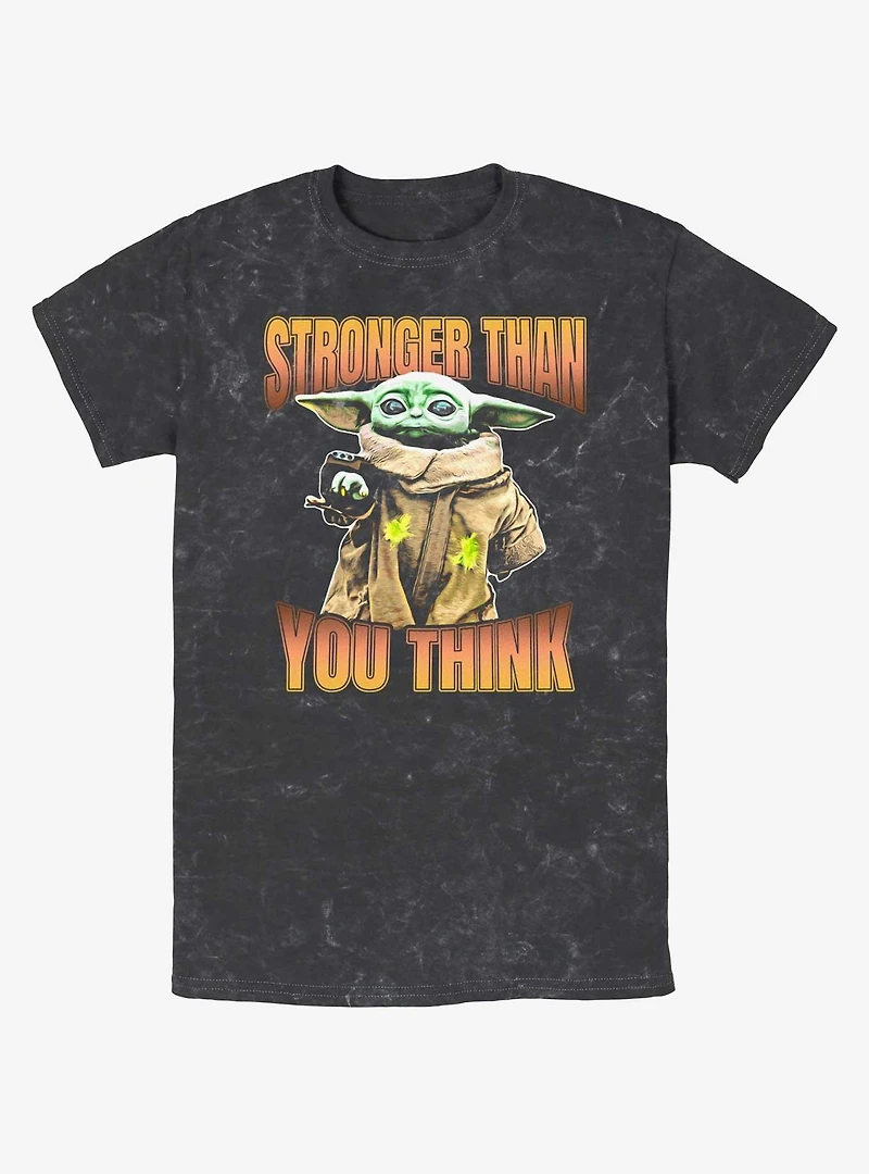 Star Wars The Mandalorian Grogu Stronger Than You Think Mineral Wash T-Shirt