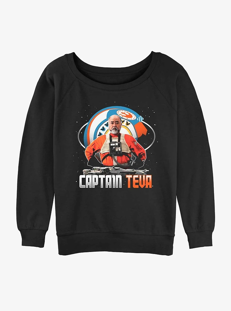 Star Wars The Mandalorian Captain Teva Girls Slouchy Sweatshirt