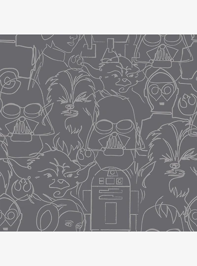 Star Wars Saga Grey Line Sketches Peel And Stick Wallpaper