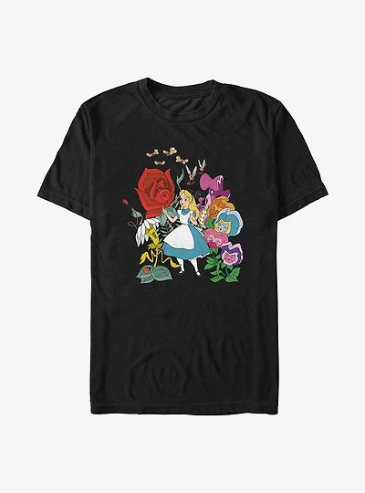 Disney Alice Wonderland Flower Afternoon Extra Soft T-Shirt