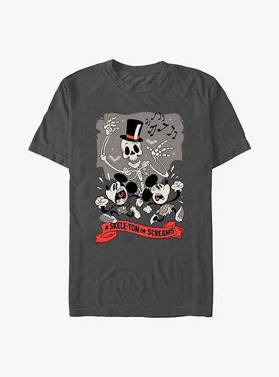 Disney Mickey Mouse A Skele-Ton Of Screams Extra Soft T-Shirt