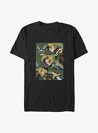 The Legend of Zelda Anime Style Link Battle Panels Big & Tall T-Shirt