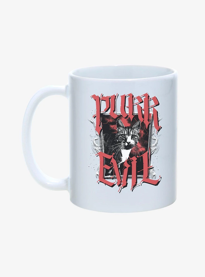 Purr Evil Cat Portrait Mug 11oz