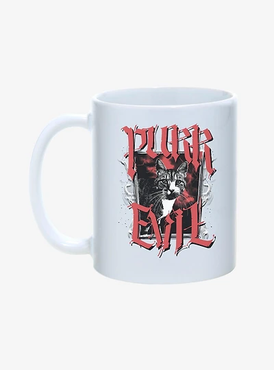Purr Evil Cat Portrait Mug 11oz