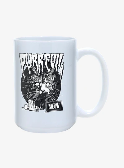 Purr Evil Meow Cemetery Mug 15oz