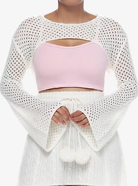 Cream White Bolero Girls Crop Shrug