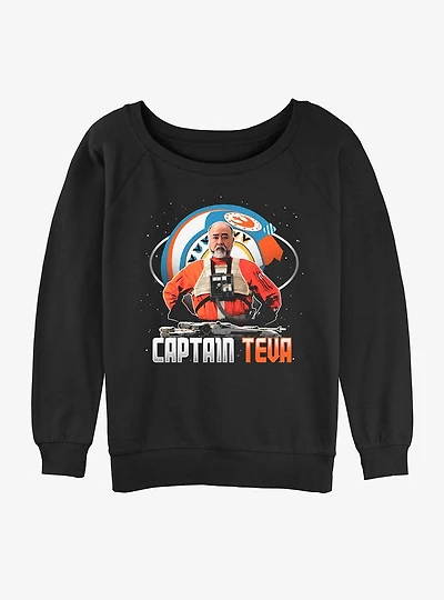 Star Wars The Mandalorian Captain Teva Womens Slouchy Sweatshirt