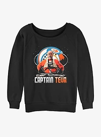 Star Wars The Mandalorian Captain Teva Womens Slouchy Sweatshirt