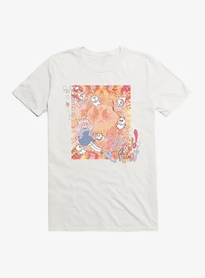 Bee And Puppycat Watercolor Art Flowers T-Shirt