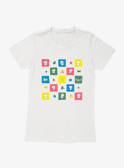 Bee And Puppycat Checkerboard Icons Womens T-Shirt