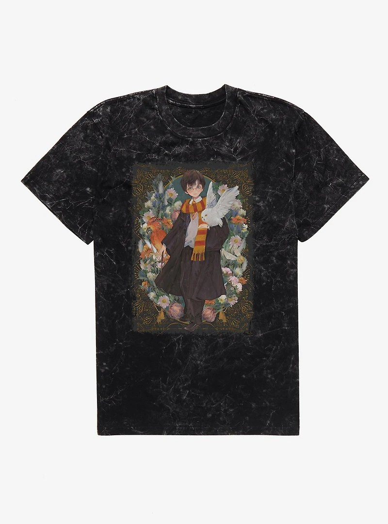 Harry Potter Anime Neo-Classical And Hedwig Mineral Wash T-Shirt