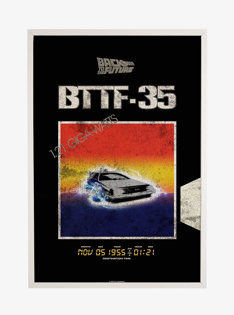 Back To The Future Delorean 1955 Destination Framed Poster