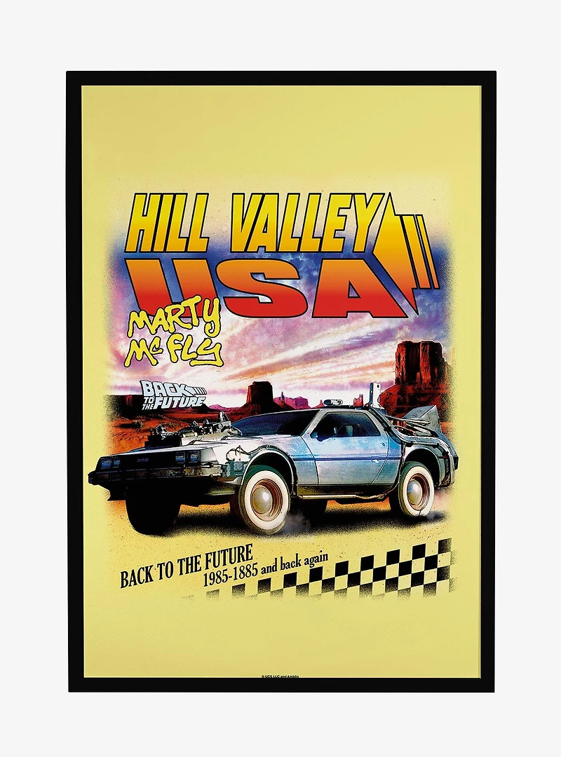 Back To The Future Hill Valley USA Marty McFly Framed Poster