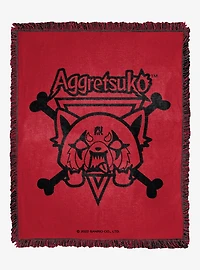 Aggretsuko Red Growl Woven Jacquard Throw Blanket